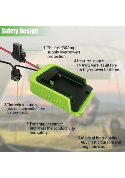 Ryobi 40V Lityum Pil Güç Tekerlek Adaptör Dönüştürücü Adaptörü Sigorta ve Anahtarlı Dıy Rc Araç Oyuncakları Için 14 Awg Telli (Yurt Dışından) indirimleri