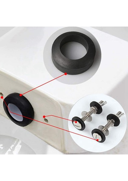 4 Paket Tuvalet Tankı Kase Cıvatası Kitleri Sarnıç Cıvataları Kiti, Paslanmaz Çelik Tuvalet Tavası Çift Contalarla Bağlantı (Yurt Dışından) modelleri