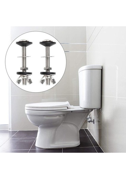 4 Paket Tuvalet Tankı Kase Cıvatası Kitleri Sarnıç Cıvataları Kiti, Paslanmaz Çelik Tuvalet Tavası Çift Contalarla Bağlantı (Yurt Dışından) fırsatları