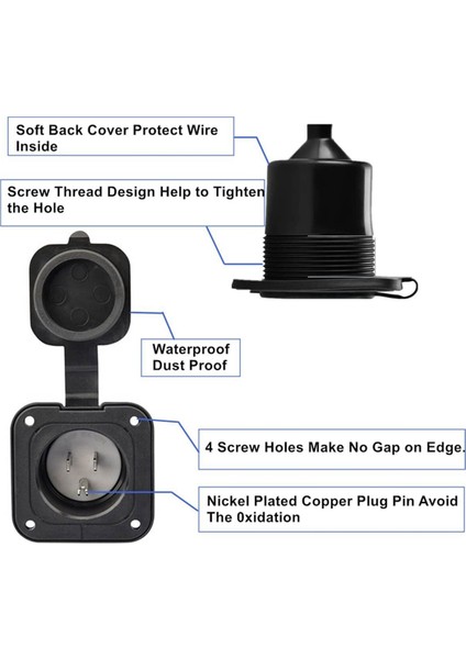 15 Amp Çıkış Fişi, 5-15 125V Rv Çıkış Rv Teknesi Için Su Geçirmez Kapalı (Yurt Dışından) indirimleri