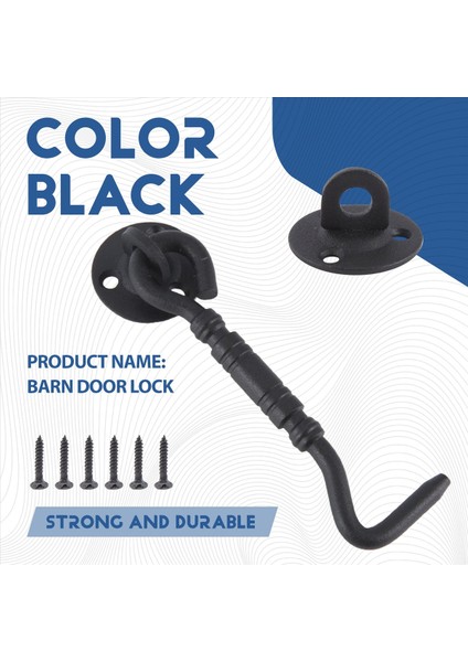Barn Kapı Kilidi, 4 Inç Paslanmaz Çelik Kapı Kancası ve Montaj Vidaları ile Göz Mandalı, Sürgülü Kapı Için Kapı Kilidi Mandal (Yurt Dışından) indirimleri