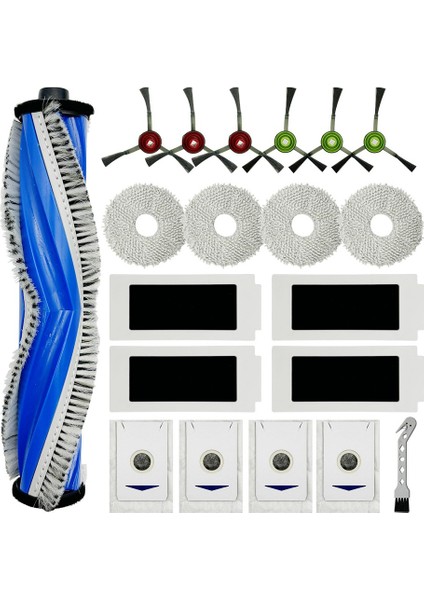 Ecovacs Deebot T30S/T30S Combo Robot Vakum Için Yedek Parçalar - Ana Fırça, Yan Fırça, Filtre, Paspas, Toz Torbası (Yurt Dışından)