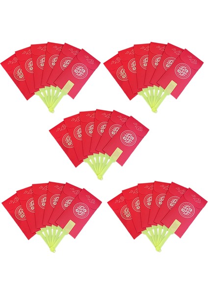 5 Adet Kırmızı Zarflar Çin Fan Kırmızı Zarf Şanslı Para Zarfı, Çin Yeni Yıl Kırmızı Zarfları, Yeni Yıl Kırmızı Paket (Yurt Dışından)