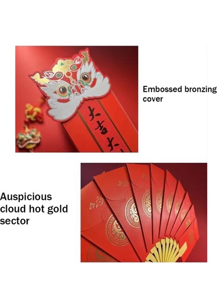 5 Adet Kırmızı Zarflar Çin Fan Kırmızı Zarf Şanslı Para Zarfı, Çin Yeni Yıl Kırmızı Zarfları, Yeni Yıl Kırmızı Paket (Yurt Dışından) indirimleri