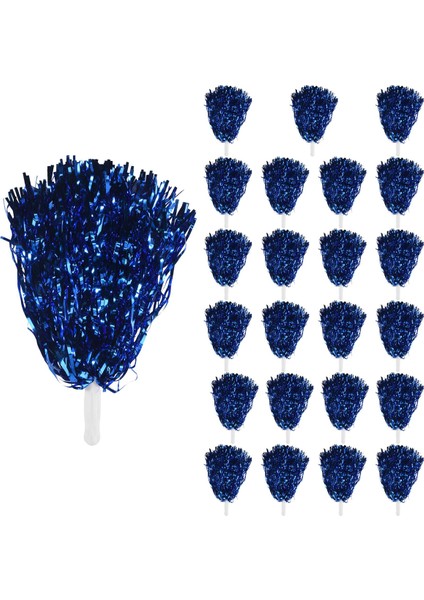 24PCS Amigo Pom Pom Poms Metalik Folyo Tezahürat Pom Pom Poms Plastik Saplı Yetişkinler Için Ponpon Kızlar Parti Mavi (Yurt Dışından) indirimleri