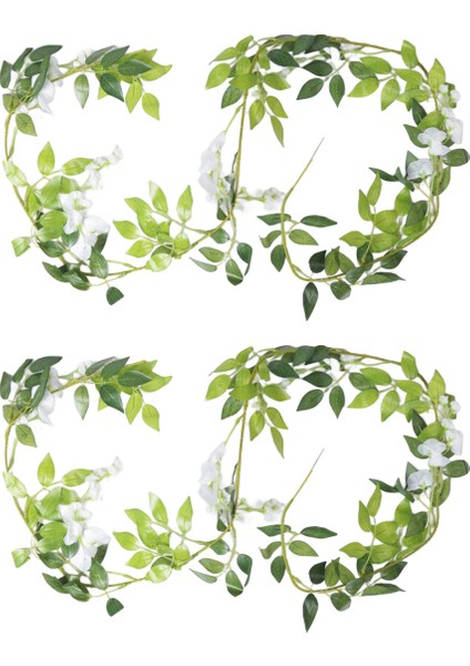 2pcs 7ft/pcs Yapay Wisteria Asma, Çiçek Çelenk Wisteria Asma Rattan Açık Hava Töreni Için Asılı Çiçekler, Beyaz (Yurt Dışından) fırsatları