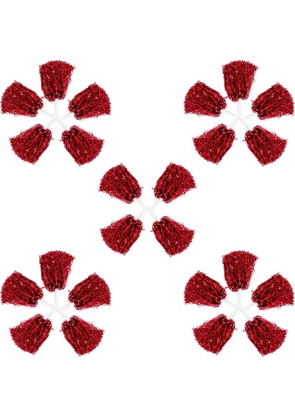 24PCS Amigo Pom Pom Poms Metalik Folyo Tezahürat Pom Pom Poms Plastik Saplı Yetişkinler Için Ponpon Kızlar Parti Kırmızı (Yurt Dışından) fiyatları