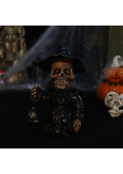 Sihirbaz Şapkası Dekorasyon Iskeleti Figürler Serin Heykel Kafatası Cadılar Bayramı Kafatası Ev Dekor Için Korkunç Süslemeler (Yurt Dışından) fırsatları