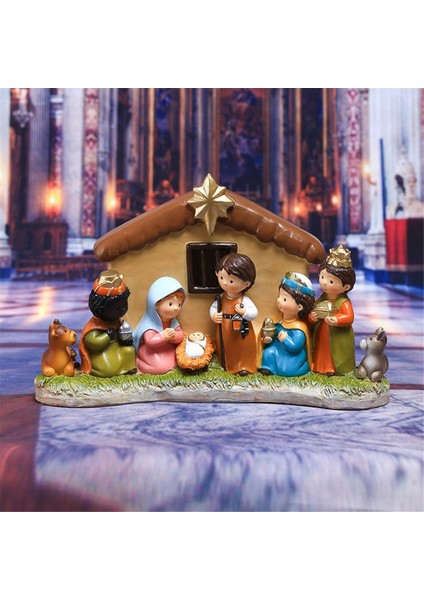 Mini Doğuş Seti, LED Işıklı Iç Mekan Doğuş Sahnesi 1 Yama Yapma Creche ve 8 Figür Heykeli Içerir (Yurt Dışından) fiyatları