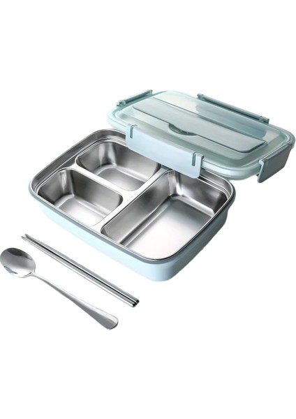 Öğrenciler ve Ofis Çalışanları Için Kolay Temizlik Konteyneri, 3 Bölmeli 3 Bölmeli Sızdırmaz Paslanmaz Çelik Öğle Yemeği Kutusu (Yurt Dışından)