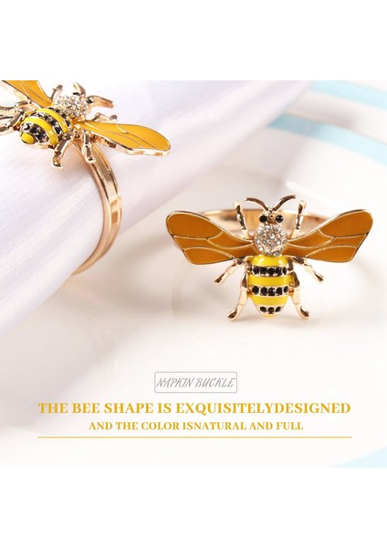 6pcs Sarı Arı Tasarım Metal Peçete Halkası Havlu Tepe Arı Peçete Tutucu Düğün Partisi Tatil Otel Masa Dekorasyonu (Yurt Dışından) modelleri