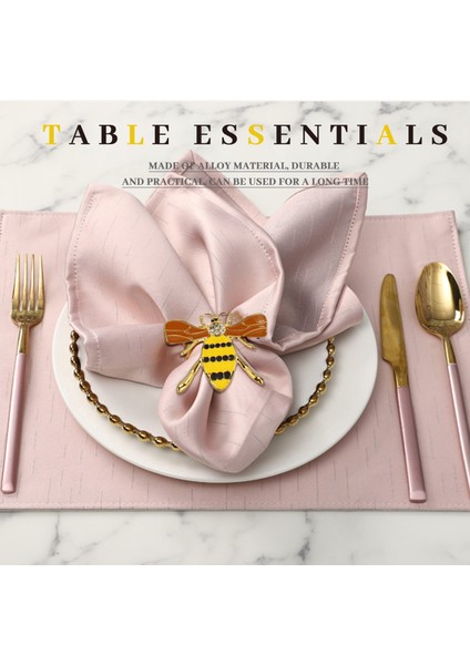 6pcs Sarı Arı Tasarım Metal Peçete Halkası Havlu Tepe Arı Peçete Tutucu Düğün Partisi Tatil Otel Masa Dekorasyonu (Yurt Dışından) fırsatları