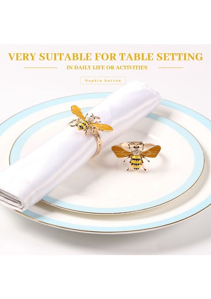 6pcs Sarı Arı Tasarım Metal Peçete Halkası Havlu Tepe Arı Peçete Tutucu Düğün Partisi Tatil Otel Masa Dekorasyonu (Yurt Dışından) indirimleri