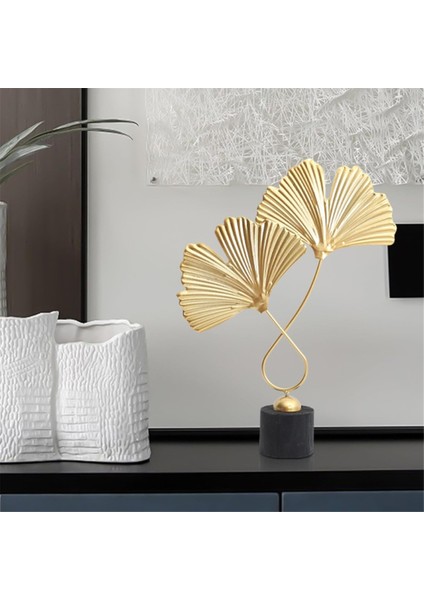 Ev Dekoru Demir Altın Ginkgo Yaprak Süsleri 2 Yaprak ve Taban Modern Basit Masa Heykel (Yurt Dışından) modelleri
