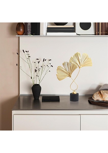 Ev Dekoru Demir Altın Ginkgo Yaprak Süsleri 2 Yaprak ve Taban Modern Basit Masa Heykel (Yurt Dışından) indirimleri