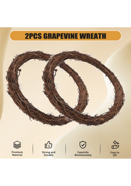 2pcs 14 Inç Asma Çelenkleri Asma Şubesi Çelenk Rattan Çelenk Çelenk Için Diy Noel Zanaat Veya Düğün Dekorları (Yurt Dışından) fırsatları