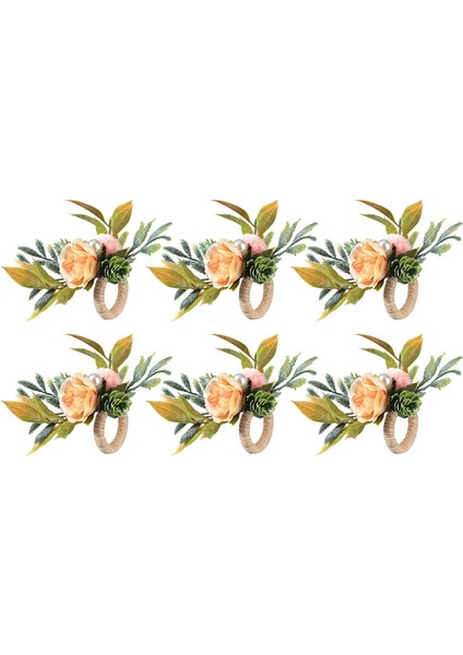 Peçete Yüzükleri, Düğün, Parti, Noel, Tatil Için Yenil Yemeği Masaları ile 6 Çiçek Peçete Sahibi Seti (Yurt Dışından)