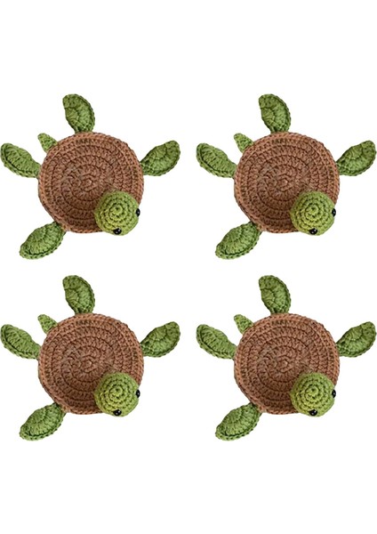 4pcs Kaplumbağa Coaster, Hayvan Kupa Halı, Örme Eve Taşınma Hediyesi, Ev Dekorasyonu, Kızı Için Hediye, Anne (Yurt Dışından)