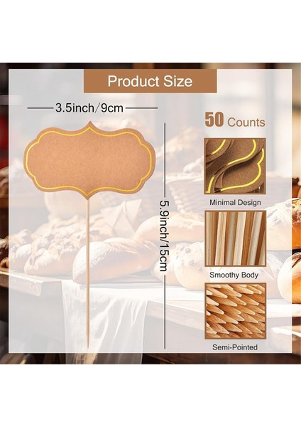 50PCS Kara Tahta Cupcake Toppers Charcuterie Tahta Büfe Etiketleri Gıda Etiketi Boş Kürdan Bayrağı Meze Işaretleri (Yurt Dışından) fırsatları