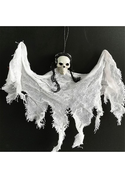 Kafatası Hayalet Cadılar Bayramı Dekorasyonları Perili Ev Partisi Korku Cazibesi Asma Pelerinler Mini Hayaletler Gri (Yurt Dışından) fiyatları