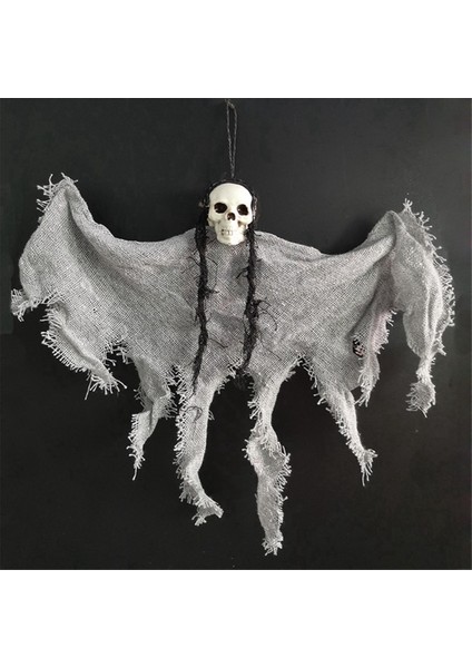 Kafatası Hayalet Cadılar Bayramı Dekorasyonları Perili Ev Partisi Korku Cazibesi Asma Pelerinler Mini Hayaletler Gri (Yurt Dışından) indirimleri