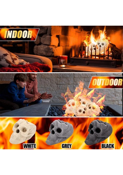 Cadılar Bayramı Ateş Çukuru Kafatası Imitasyonu Insan Ateş Kafatası Bonfire Aksesuarları Açık Cadılar Bayramı Dekorasyonu (Yurt Dışından) modelleri