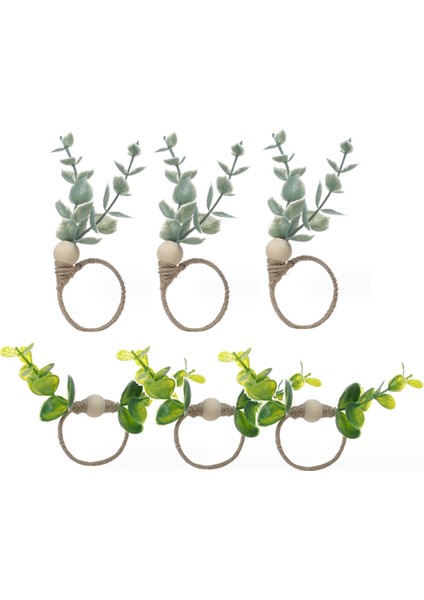 6pcs Peçete Halkaları Ahşap Boho Peçete Halkaları Parti, Noel Veya Masa Dekoru Için Peçeteler (Yurt Dışından)