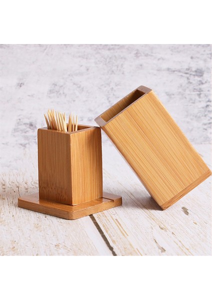 2pcs Bambu Kürdan Dağıtıcı Kürdan Konteyner Tutucular Kare Yuvarlak Kürek Kutusu Ev Otel Için Dekorasyon (Yurt Dışından) fiyatları