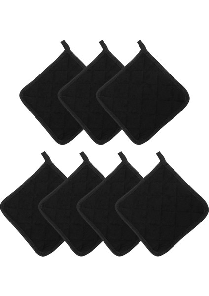 7 Adet Mutfak Fırın Eldivenleri Için Siyah Pamuklu Tencere Tutucuları, Makine Yıkanabilir ve Isıya Dayanıklı Sıcak Ped (Yurt Dışından) fiyatları