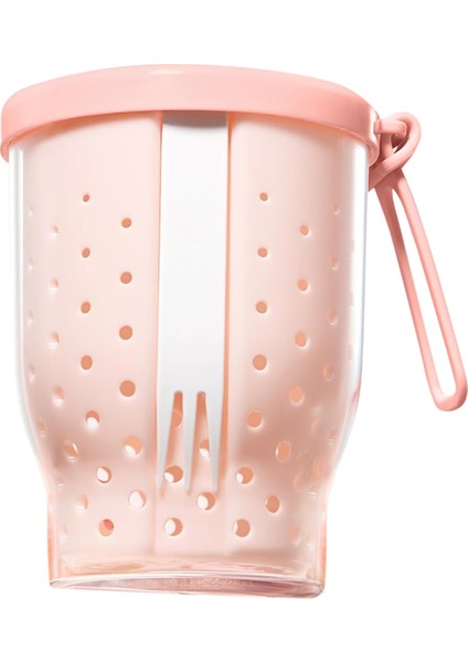 25 Oz Araç Için Meyve Fincanları, Çatal ve Kapaklı Meyve Salatası Depolama Bardağı, Sızıntılı Yeniden Kullanılabilir Atıştırmalık Kaplar Pembe (Yurt Dışından)