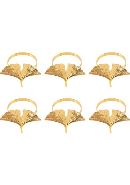 Peçete Yüzük Seti 6, Ginkgo Yaprak Peçete Halkaları Düğün Altın Peçete Tokası Şükran Günü Masa Dekorasyonu (Yurt Dışından) modelleri