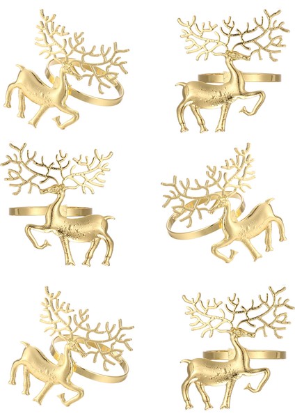 Noel Dekorasyonları Altın Peçete Yüzüğü Dayanıklı Hassas Geyik Restoran Için Noel Partisi Yemek (Yurt Dışından) modelleri