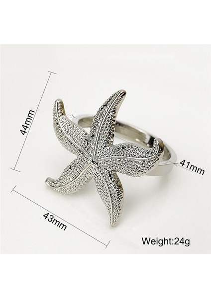 Deniz Yıldızı Peçete Halkaları 12 Gümüş Denizci Yaz Düğün Partisi Plaj Masası Dekoru (Yurt Dışından) modelleri