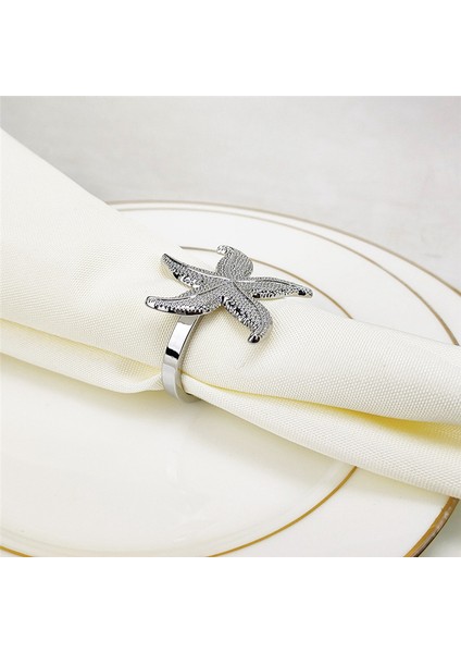 Deniz Yıldızı Peçete Halkaları 12 Gümüş Denizci Yaz Düğün Partisi Plaj Masası Dekoru (Yurt Dışından) fırsatları