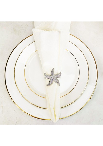 Deniz Yıldızı Peçete Halkaları 12 Gümüş Denizci Yaz Düğün Partisi Plaj Masası Dekoru (Yurt Dışından) indirimleri