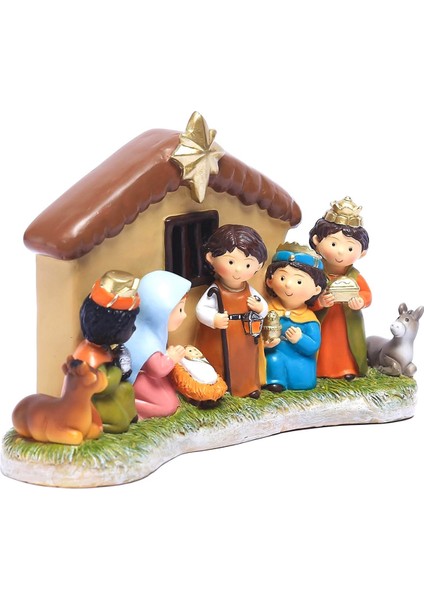 Mini Doğuş Seti, LED Işıklı Iç Mekan Doğuş Sahnesi 1 Yama Yapma Creche ve 8 Figür Heykeli Içerir (Yurt Dışından) indirimleri