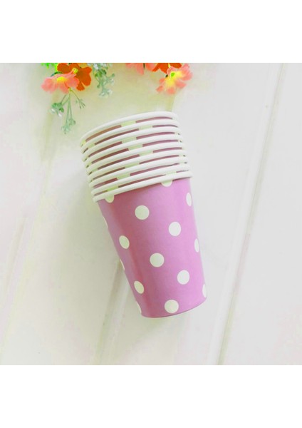 Paket 10 250 ml Kağıt Bardak - Polka Dot Tasarımı - Yaz Barbekü Partisi Tek Kullanımlık Sofra Takımı - Renk Moru (Yurt Dışından) modelleri
