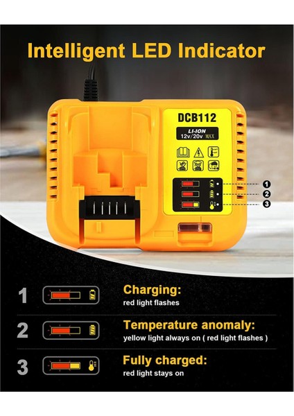 DCB112 Pil Şarj Cihazı Dewalt Pil Şarj Cihazı Için Dewalt 12V 20V Maks Lityum Pil Ab Fişi (Yurt Dışından) modelleri