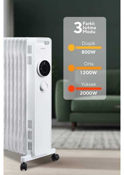 9 Dilim Beyaz Radyatör Kum-1225S