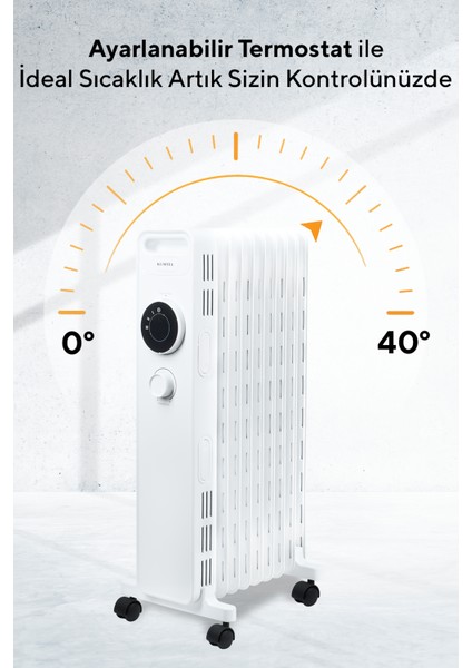 9 Dilim Beyaz Radyatör Kum-1225S