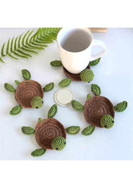 4pcs Kaplumbağa Coaster, Hayvan Kupa Halı, Örme Eve Taşınma Hediyesi, Ev Dekorasyonu, Kızı Için Hediye, Anne (Yurt Dışından) indirimleri