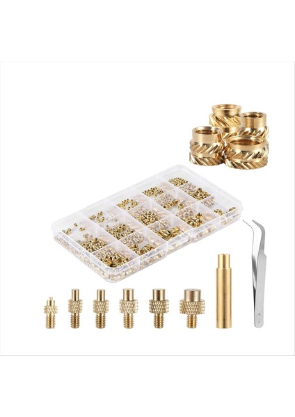 407PCS 3D Baskı Için Pirinç Dişli Ekler, M2 M2.5 M3 M 4 M5 M6 Dişi Iplik Metrik Pençeli Fındık Dişli Isı Seti (Yurt Dışından)