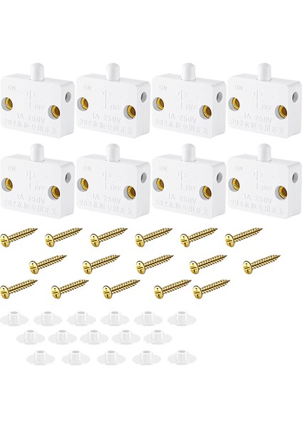 8 Adet Dolap Lambası Anahtarı Otomatik Kapı Anahtarı 12V 24V 110V (Beyaz) Için Geçerli Gardırop Için Temas Anahtarı (Yurt Dışından)