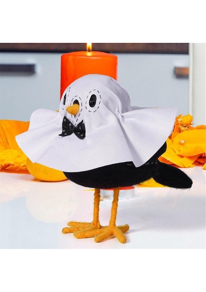 Cadılar Bayramı Daimi Kuş Heykeli, Hayalet Kuş Heykeli, Cadılar Bayramı Kuş Bebek, Masaüstü Ev Pencere Dekorasyonu Turuncu (Yurt Dışından) indirimleri