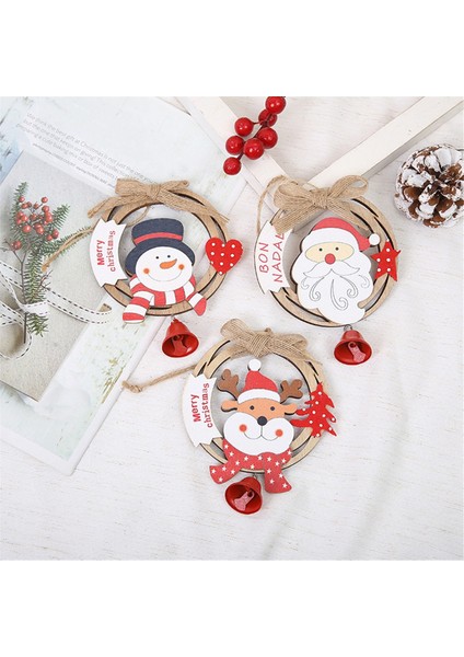 6pcs Noel Çanları Asma Ahşap Noel Ağacı Dekorasyonları Kolye Çelenk Çarşı Yay Zilleri Ahşap Yüzük 4,7inch (Yurt Dışından) fiyatları