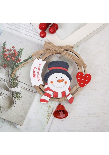 6pcs Noel Çanları Asma Ahşap Noel Ağacı Dekorasyonları Kolye Çelenk Çarşı Yay Zilleri Ahşap Yüzük 4,7inch (Yurt Dışından) modelleri