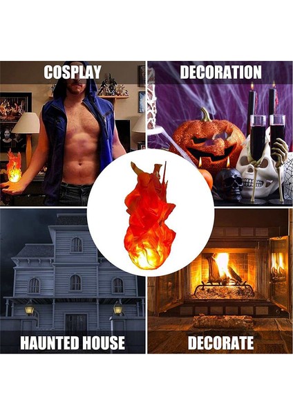 Cadılar Bayramı Komik Oyuncak Sihirli Ateş Topu Evde LED Dekorasyon Aydınlık Ateş Topu Zarif Süsler Parti Kırmızı (Yurt Dışından)