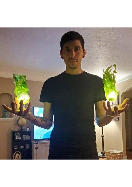 Cadılar Bayramı Komik Oyuncak Sihirli Ateş Topu Evde LED Dekorasyon Aydınlık Ateş Topu Zarif Süsler Parti Kırmızı (Yurt Dışından) fırsatları