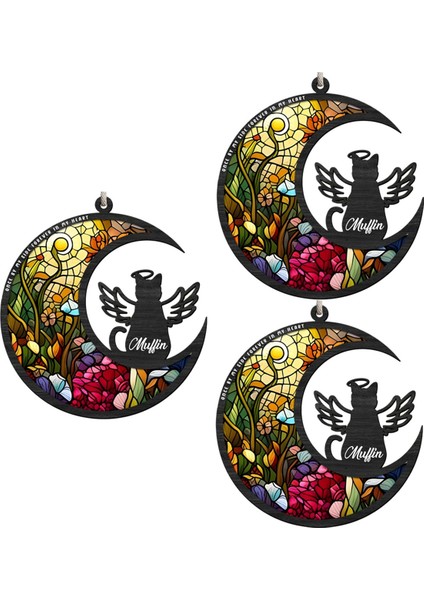 Pet Akrilik Diski Ay&#39;dan Görüntülenen, Sundurma Süslemeleri Pet Sempati Hediyesi Kaybı Anmak Için (Yurt Dışından)