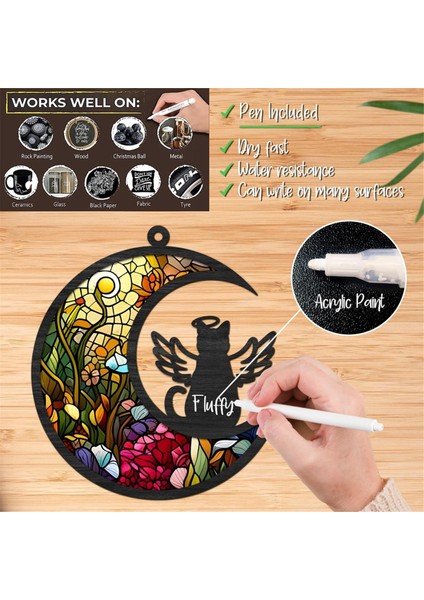 Pet Akrilik Diski Ay&#39;dan Görüntülenen, Sundurma Süslemeleri Pet Sempati Hediyesi Kaybı Anmak Için (Yurt Dışından) modelleri